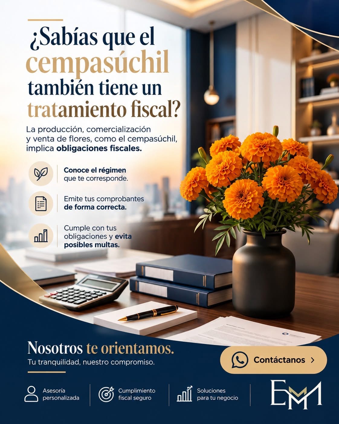 Tratamiento fiscal de flores de cempasúchil